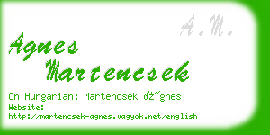 agnes martencsek business card